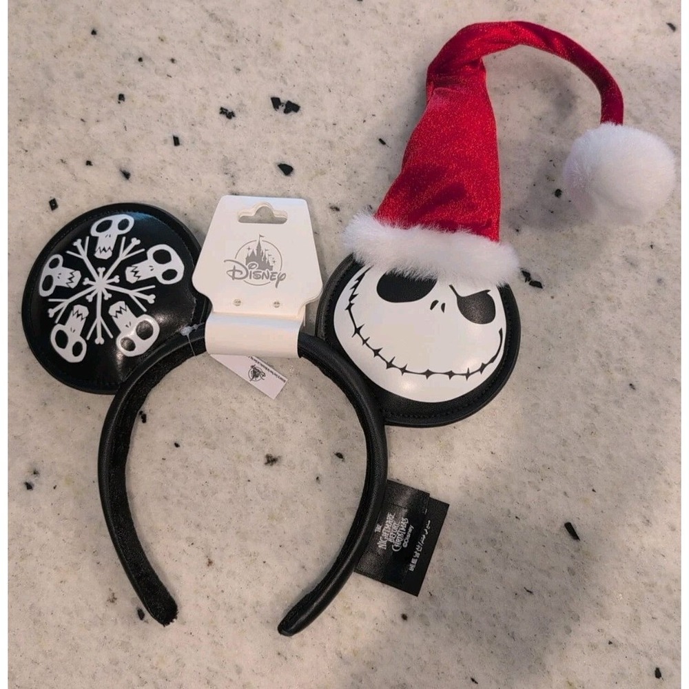BNWT Disney Parks Nightmare Before Christmas Jack with Santa Hat Reversible Ears